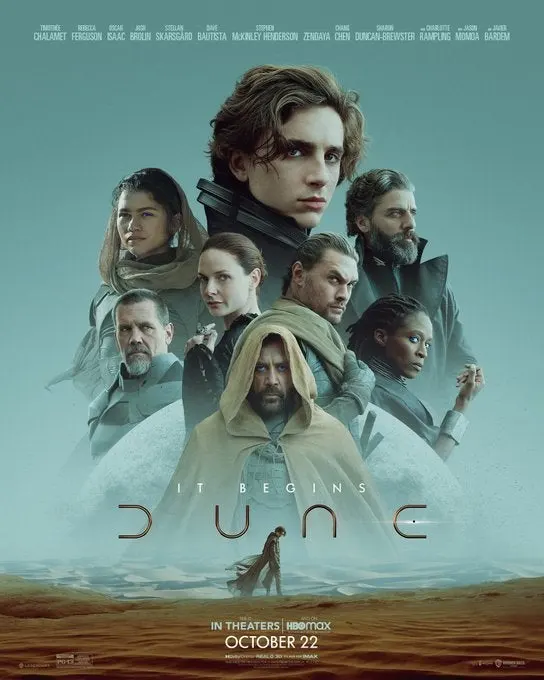 Officiell affisch för Dune (2021) med Paul Atreides i öknen