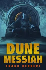 Omslag för boken Dune Messiah med en stiliserad öken och måne