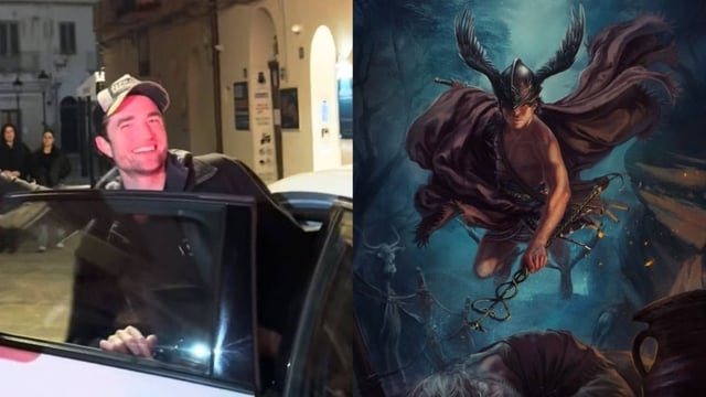 Christopher Nolan och Robert Pattinson på inspelningsplats för Odyssén