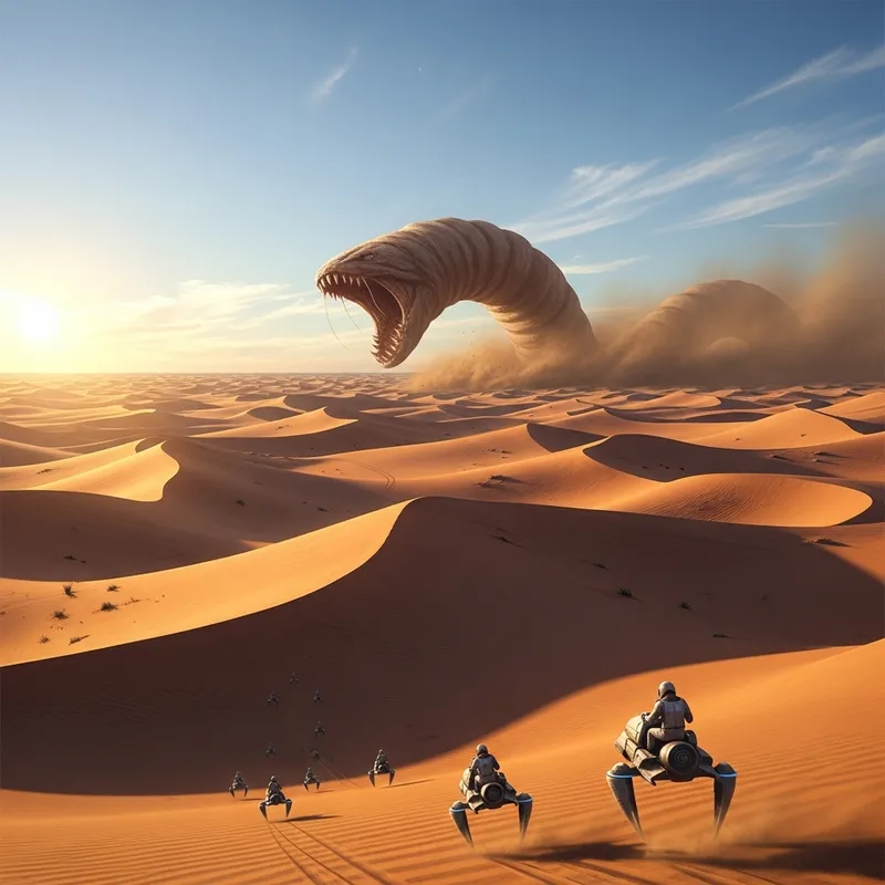 AI-genererad bild av en sandmask i Dune-stil